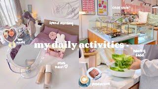 A PRODUCTIVE DAY˚ʚɞ˚slow morning,get ready,mini haul,healthy food,cafe visit+strolling around