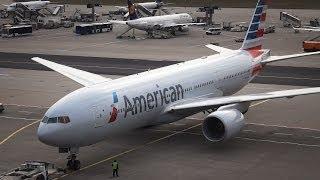 American Airlines Boeing 777-200ER - Pushback/Taxi/Takeoff at Frankfurt