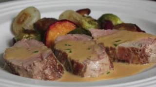 Pork Tenderloin Diablo Recipe - Spicy Pork Diablo - Pork Tenderloin with Mustard Cream Sauce