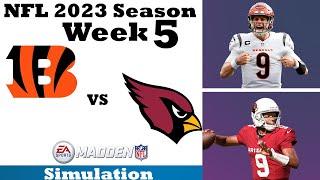 Gridiron Showdown: Madden 24 Simulation - Bengals vs. Cardinals NFL Week 5 Clash of Titans!