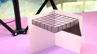 Perspective 3D Drawing I How to draw a 3D cube | Drawing For Beginners