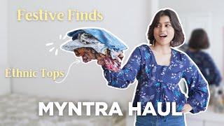 I ordered Ethnic Tops from Myntra | Festive Wear Tops | Myntra Haul | Short kurti Tops