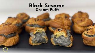 How to make choux pastry with black sesame pastry cream | step by step  Foolproof!!!