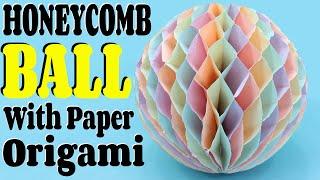 Paper Honeycomb Ball With Paper (Origami) || Easy & Simple Tutorial || Craftyhood VD # 071