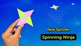 spinning paper ninja, paper spinner,  how to make new flying spinner,  best paper ninja star