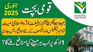 National Savings Latest Profit Rates January 2025 ll Behbood Savings Account ll Qaumi Bachat Bank