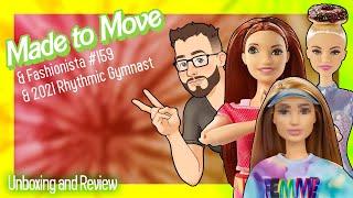 Unboxing: BRAND NEW 2021 Made to Move CURVY Yoga Barbie & Fashionista #159 & Rhythmic Gymnast