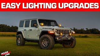 Jeep Wrangler Easy Lighting Upgrade (GG Lighting Bumper and Ditch) Amber Light Mod | Inside Line