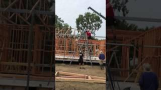 Townsend carpentry building a roof