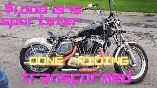 $1000 1975 Sportster Transformed Video