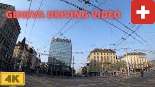 Driving in Geneva, Switzerland (Eaux Vives to Airport) | Spring【4K】Genève, Suisse (Downtown drive)