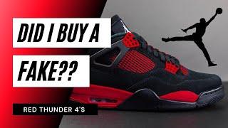 Guided Laces: Air Jordan 4 Red Thunder REAL vs FAKE LEGIT CHECK!!