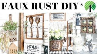 *HIGH END* 4 Faux Rust Dollar Tree DIYs - Farmhouse