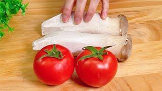 2 Pleurotus eryngii mushrooms and 2 tomatoes are my favorite dishes when entertaining guests.