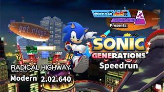 Dream Jamπ´s Sonic Generations 3DS Modern Radical Highway Speedrun - Time: 2.02.640.