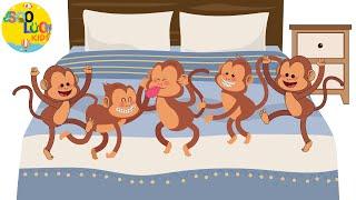 Five Little Monkeys Jumping On The Bed | Children Nursery Rhyme | SooLoo Kids