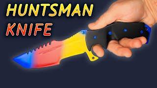 How to make HUNTSMAN KNIFE from the ruler. HUNTSMAN KNIFE from wood with your own hands. CS:GO DIY