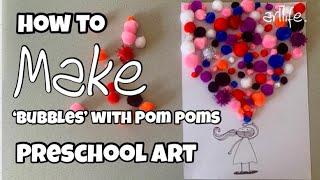 ART VIDEO: Pre-school lesson making a BUBBLE artwork using POM POMS with Kerri Bevis #artlife #art