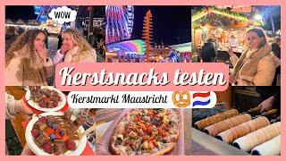 KERSTSNACKS testen  op de Kerstmarkt in MAASTRICHT - Rijstepap, flammkuchen - Travelling Sisters