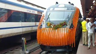 First Journey In 20 Coach Vande Bharat Train From Varanasi To Prayagraj