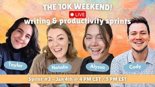 10k WEEKEND!  Stream #3 ft. @CodyTheWriter  @nataliejaneshields  and @alyssa.and.the.books.