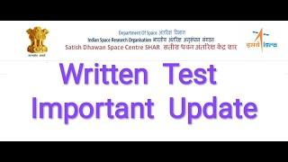 ISRO SDSC (Satish Dhawan Space Centre) SHAR Exam Notice || SHAR Exam Important Update