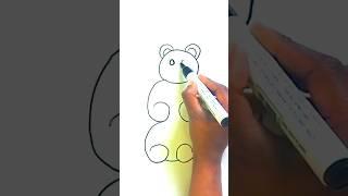 How to draw a Teddy Bear from 6| Teddy Bear Drawing easy| #shorts #viral #trending #youtubeshorts
