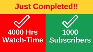 1000 Subscribers and 4000 Watch Hours Completed  | YOUTUBE | GTECH TV