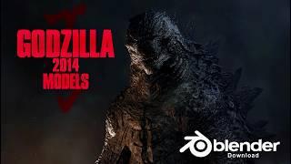 GODZILLA 2014 blender models (free download) male muto, female muto, gozilla!