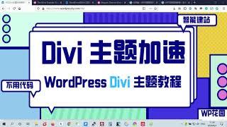 【WordPress的Divi主题视频教程】：DIVI主题加速