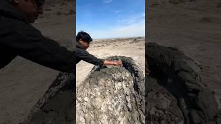 Refilling a bottle with Mud Volcano  | Gobustan, Baku, Azerbaijan   #shorts #amazing