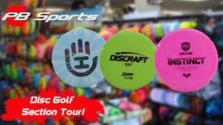 Disc Golf supplies are available at PB Sports! Quick Tour of Our New Disc Golf Section!