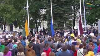 Trijų Baltijos valstybių vėliavų pakėlimo ceremonija (2014 08 23) HD