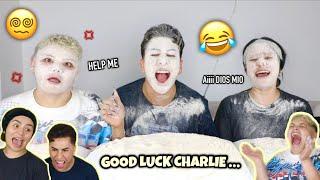 FLOUR CHALLENGE with ADAMRAYOKAY & MARLENEDIZZLE!! *FUNNY AF* | Louie's Life