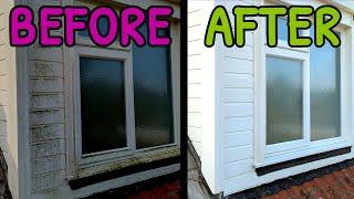 SATISFYING Plastic Cladding UPVC Window Clean   GREEN ALGAE