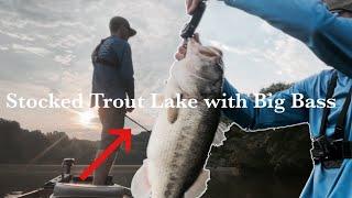 Small West Virginia Stocked Trout Lake has BIG BASS! (West Virginia Bass Fishing)