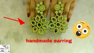 DIY Beautiful Quilling Earrings For Beginners ! Easy Tutorial ~ Step By Step ~ Jewelry Making Idea..