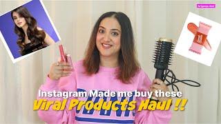 Instagram Made me Buy these VIRAL Products !! Makeup Hair Tools Haul | Perkymegs Hindi