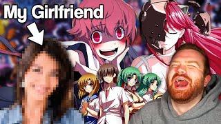 My GIRLFRIEND Reacts To ANIME OPENINGS For The First Time!