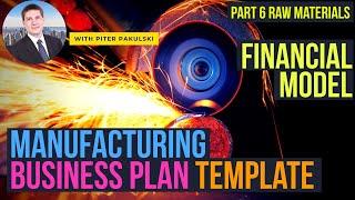 Part 6 Raw materials. Manufacturing business idea, business plan, financial model. MS Excel tutorial