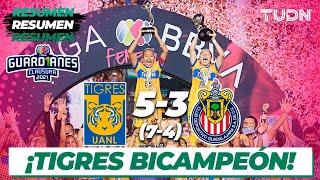 Resumen y goles | Tigres 5(7)-(4)3 Chivas | Guard1anes 2021 Femenil - Final vuelta | TUDN