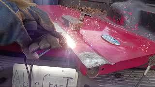 Ablecraft 1998 Ford Ranger tailgate rust repair series: Day 1 part 4 "Welding begins!"