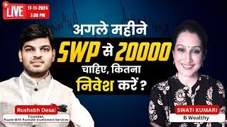 SWP for monthly income kaise kare | B Wealthy Help Live | Rushabh Desai