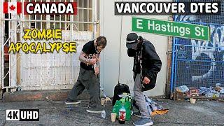  【4K】 East Hastings St. Downtown Vancouver BC, Canada. Street Walk.