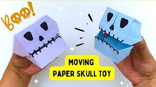 DIY TALKING PAPER SKULL TOY/ Paper Craft / Easy Origami  Skull DIY / Halloween Crafts Ideas