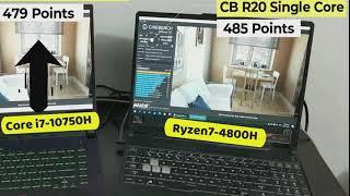 Ryzen7 4800H vs Intel Core i7 10750H | Comparison | Cinebench | Real World