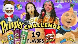 PRINGLES CHALLENGE! 19 Flavors Taste Test! Lex, Mike, Chase & Aunt Heidi! FUNnel Family