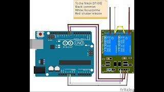 Nikon D7100 shutter release with Arduino and a dual relay module