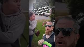 FEMALE RIOTER ATTACKS MAN