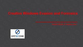 Creative Windows Evasion and Forensics with Yarden Shafir